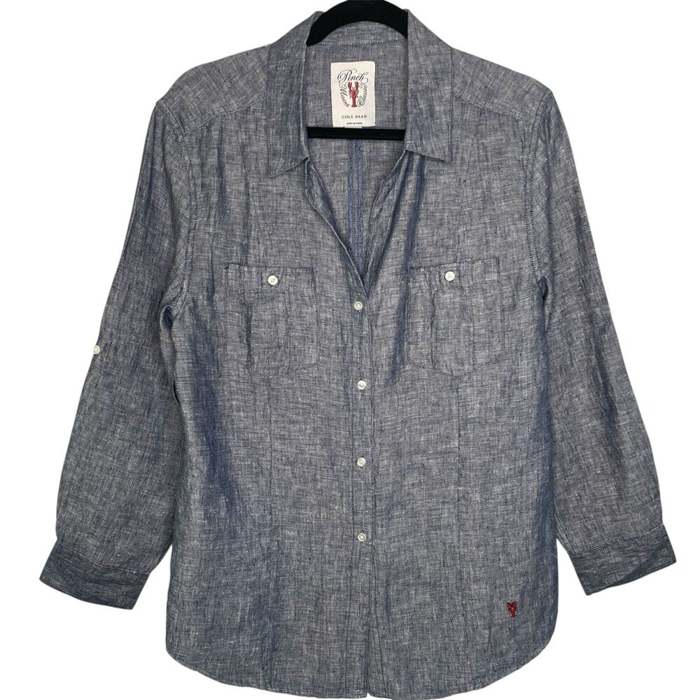 Women's Blue Button-Up Shirt